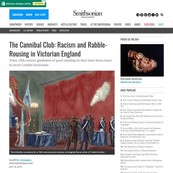 Resources The Cannibal Club Racism And Rabble Rousing In Victorian England Smithsonian Learning Lab