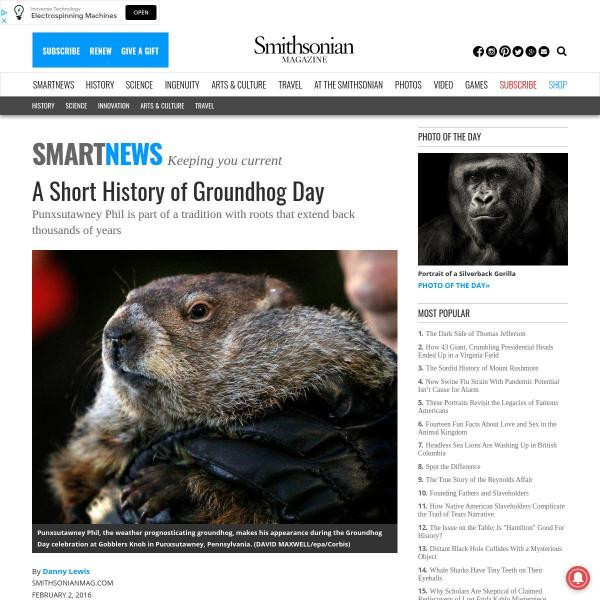 Resources :: A Short History of Groundhog Day | Smithsonian Learning Lab