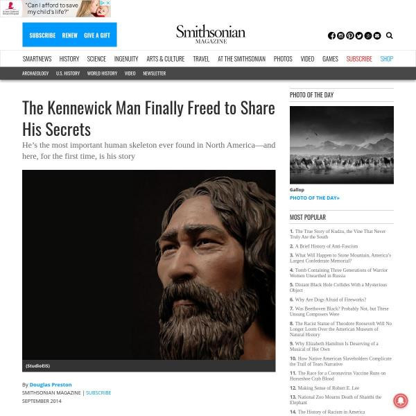 Resources :: The Kennewick Man Finally Freed to Share His Secrets ...