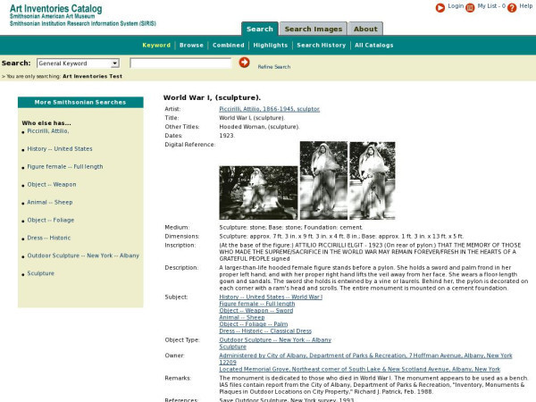 Resources :: World War I, (sculpture) | Smithsonian Learning Lab